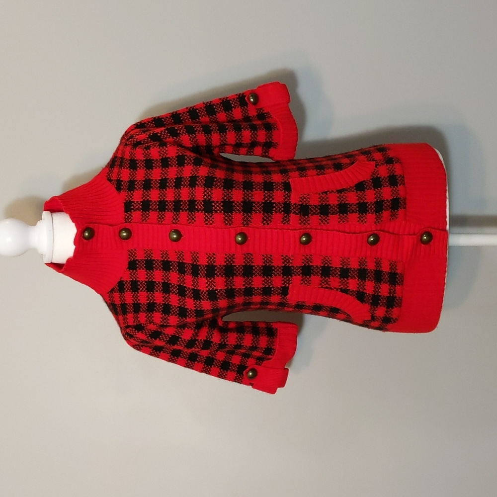 Buffalo Check Button Sweater